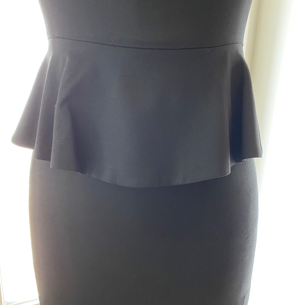 Alice + Olivia Leather Cap Sleeve Peplum Dress - Picture 3 of 8